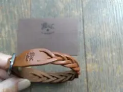 イルビゾンテ IL BISONTE ♡ブラウンレザー♡編み込みブレスレットのサムネイル