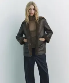 ZARA 新品 完売　リバーシブルフェイクレザー ダブルフェイスジャケット