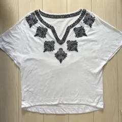 MACPHEE　マカフィー　刺繍カットソー　Vネック　半袖のサムネイル
