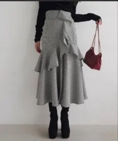rienda ロングスカート 千鳥柄のサムネイル