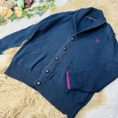 BURBERRY BLACK LABEL ネイビー カーディガン　L 三陽商会