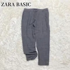ザラベーシック　スラックス　グレー　無地　オフィスカジュアル　シンプル　春