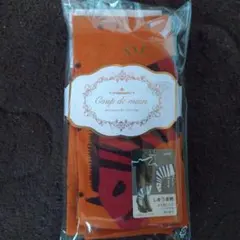 [難あり]シマウマ柄＊Coup de main ダークオレンジ タイツ M-L