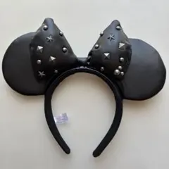 東京ディズニーリゾート　ミニーマウス　スタッズ付きレザーカチューシャ