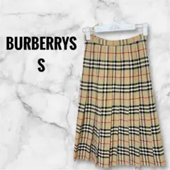 バーバリーズ スカート 膝丈 ヴィンテージ プリーツ ウール100 ノバチェック