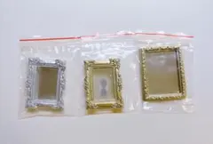 アンティーク風 ミニミラー 3点セット ドール ミニチュア ぬい撮り