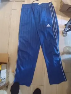 【美品】adidas ストライプパンツ Mサイズ 青