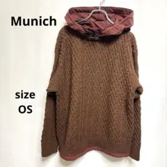 ミューニック / ニット フード付き ブラウン os
