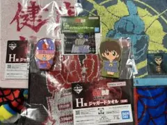 幽遊白書 一番くじ Gステッカー1種、Hタオル3種、Iラバースタンド2種セット
