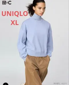 完売品！ユニクロ:C スムースコットンクルーネックセーター　BLUE