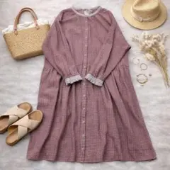 本日まで✨サマンサモスモス 前後2way ギンガムチェック シャツワンピース