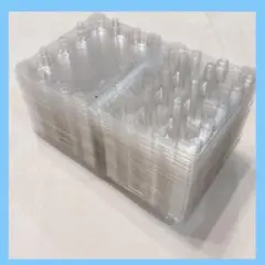 ○使い捨てカップホルダー 透明 プラスチック　50個入 家庭用ウズラ卵収納トレー