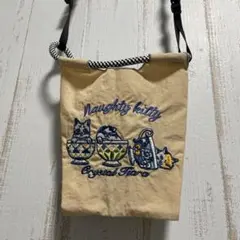 猫柄　ポシェット