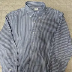 UNIQLO ボタンダウンシャツ S 青白ストライプ