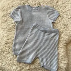 H&M オーガニックコットン ストライプ セットアップ 18M