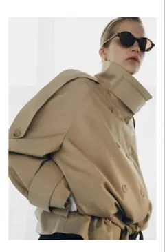 完売品⭐︎ZARA ショート丈ハイネックトレンチコートZWCOLLECTION M