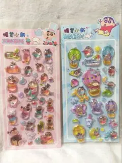 しんちゃん　アクリルシール　硬いシール　2枚セット