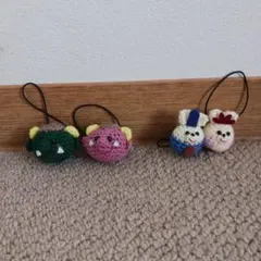 節分　鬼　うさぎのおひなさま　あみぐるみ　ヘアゴム　4個