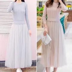 ニットチュールドッキングOP♡（全２色）