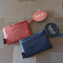 KALDI エコバッグ 2色セット　オールドローズ　クラシックブルー