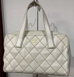 CHANEL ワイルドステッチ ハンドバッグ ホワイト ミニボストンバッグのサムネイル