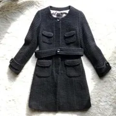 CROLLA クローラ ニット ロングコート 38 Mサイズ ブラック