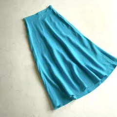 UNITED ARROWS リネン100% マキシスカート 38 ターコイズのサムネイル