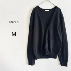 UNIQLO ユニクロ カーディガン 長袖 ライトＶネック ブラック 黒 M
