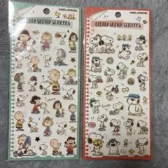 【正規品】SNOOPY フラッフィースケッチステッカーズ 2点 ステッカー