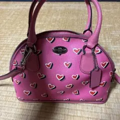 COACH ショルダーバッグ ピンク ハート柄