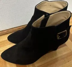 【ナンバートゥエンティワン】黒スエード アンクルブーツ JP 23.5cm