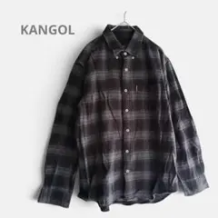 KANGOL 【LL】 ネルシャツ チェック 長袖 ダークグレー カジュアル　綿のサムネイル