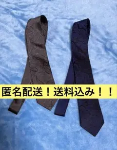 美品 ネクタイ オリヒカ ORIHICA ペイズリー柄 2点セット 黒 紺