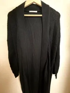 黒　ロング　ニット　カーディガン　RETRO GIRL