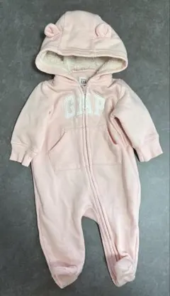 GAP ピンク フード付きロンパース 0-3ヶ月