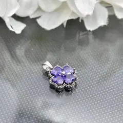 天然石　アメジスト　クローバー　ペンダントトップ　約13ｍｍ　特価