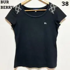 BURBERRY トップス Tシャツ 黒 ブラック 38 ノバチェック柄 半袖のサムネイル