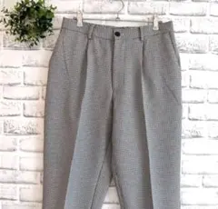 【美品】GU ジーユー★アンクルパンツ（M）チェック 茶系 ゆるダボ メンズ