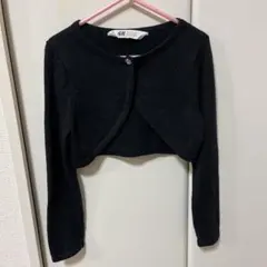 H&M カーディガン　ボレロ　結婚式　110　トップス　フォーマル　黒　ラメ