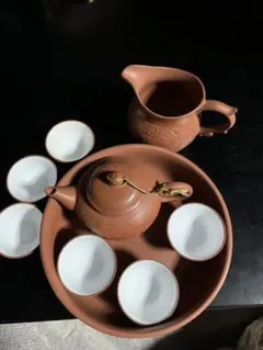 中国茶器セット 陶器製 急須と茶杯6個