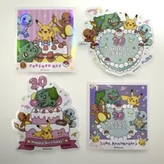 ポケモン韓国 デコステッカー 30周年 チコリータ ヒノアラシ ワニノコ