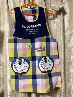 ドラえもん エプロン チェック柄