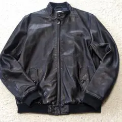 【美品】EDIFICE レザージャケット　黒本革ジープスキン