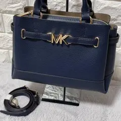 極美品✨マイケルコース REED ハンドバッグ ショルダー付 2WAYネイビー