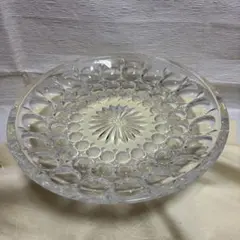 昭和レトロな 装飾的なガラス皿 約30cm