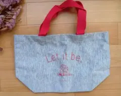 スヌーピー　PEANUTS Let it be ミニトートバッグ グレー