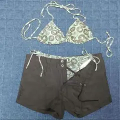 アダムエロペ スピードコラボ セパレート水着セット チャコール アダムエロペ スピードコラボ セパレート水着セット チャコール