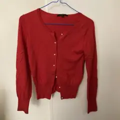 green label relaxing レッドカーディガン 38