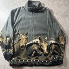 MAZMANIA 馬柄フリースジャケット アニマル総柄