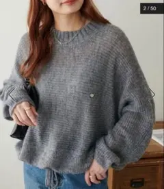 【Discort】 ハートチャームニットプルオーバー